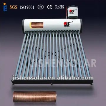 Solar water heater with copper coil
