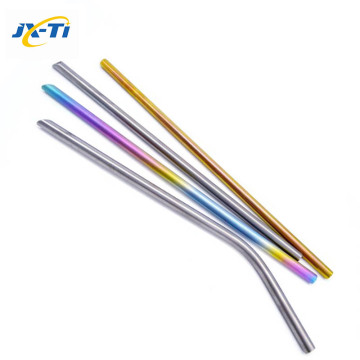 Custom Colorful Drinking Straight and Bent Titanium Straw