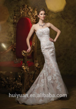 high quality mermaid full lace strapless wedding dresses france