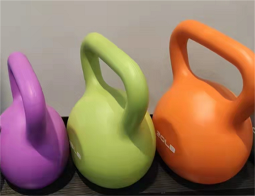 Colored PVC cement kettlebell fitness equipment