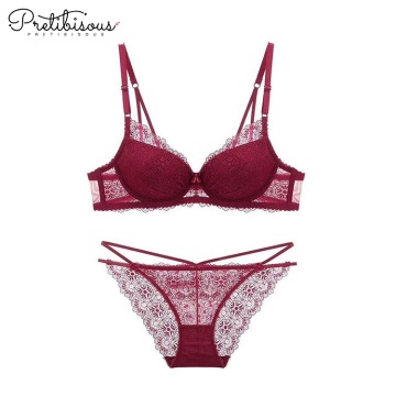 Set di reggiseno in pizzo trasparente da donna sexy