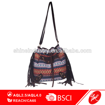 Top Quality Fashion National Cotton Bucket Bags For Girls