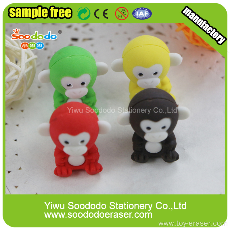 shaped erasers monkey sets back to school stationery