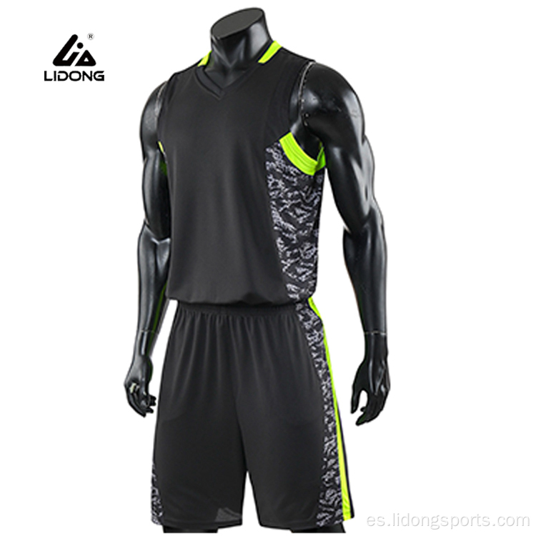 Jersey de baloncesto de diseño negro liso de alta calidad