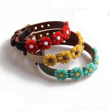 Eco Friendly Solid Luxury Pet Dog Flower Collar
