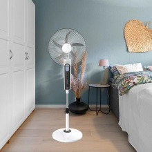 Rechargeable solar standing fan