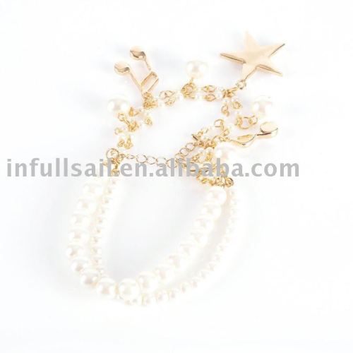 faux pearl bracelet&beaded bracelet