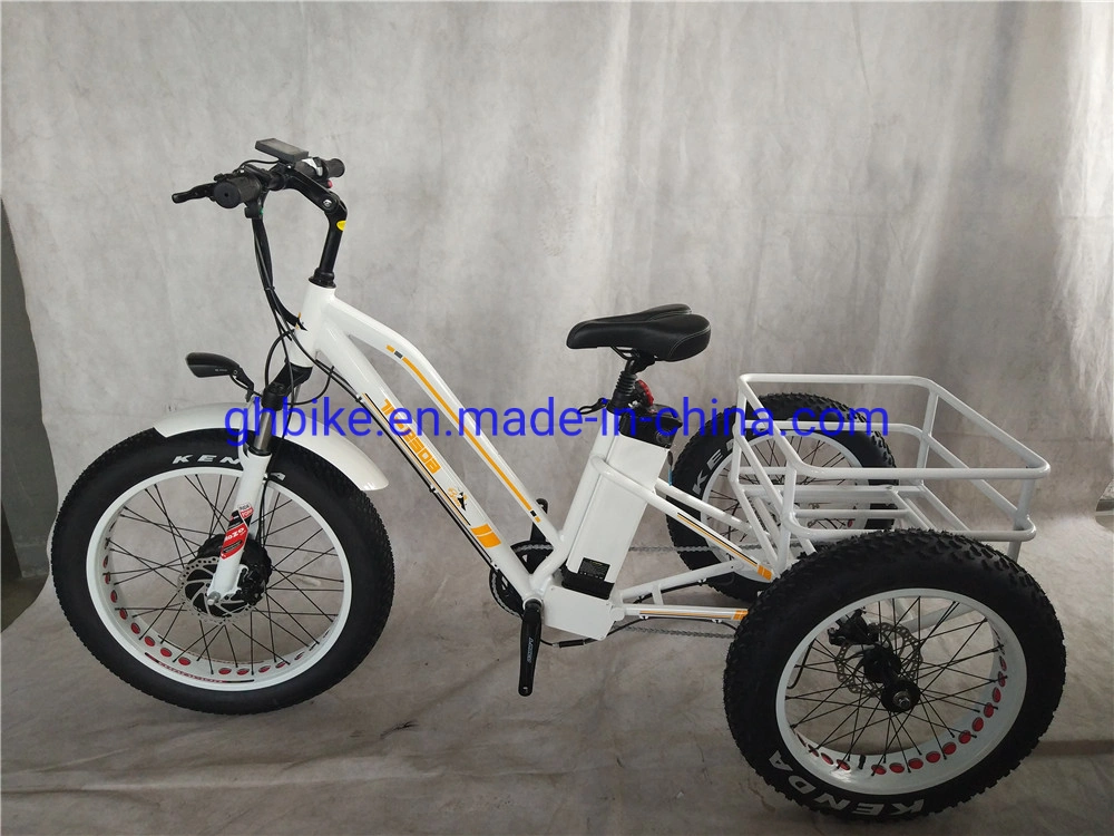 Ebike Fat Tire E Trike Three Wheels Adult Cargo Electric Tricycle