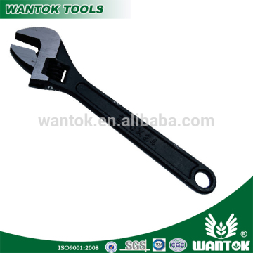 WT0301012 Adjustable wrench ,black finish,polished with head