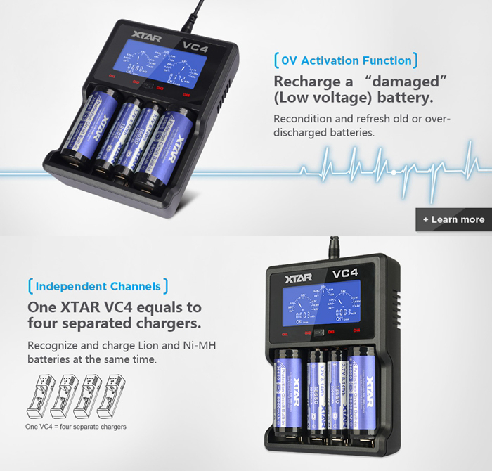 XTAR VC4 Micro USB 5V Charger