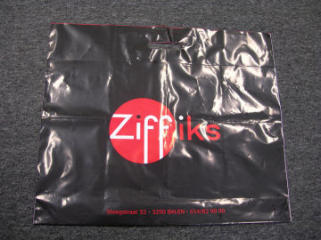 Printed Cloth Patch Handle Bags Plastic Packing Bag Black Polybag For Shopping