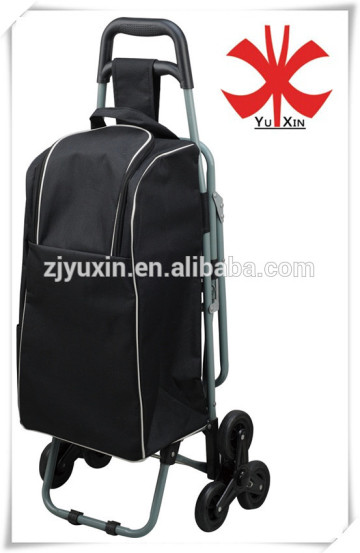 Insulated shopping trolley bag with three wheels/collapsible foldable wheeled trolley shopping trolley with 3 three wheels