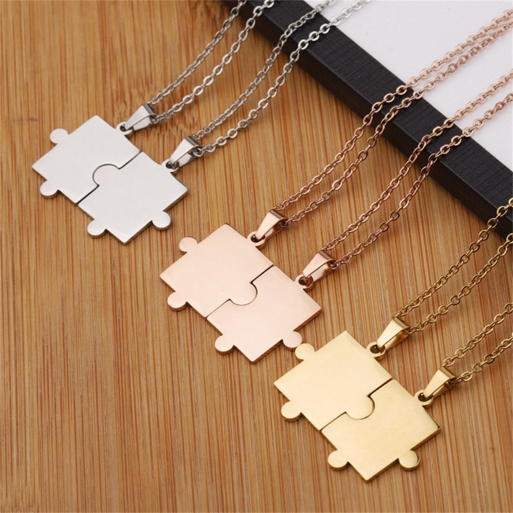 Collier de couple Bijoux Gift Geometric Puzzle Collier