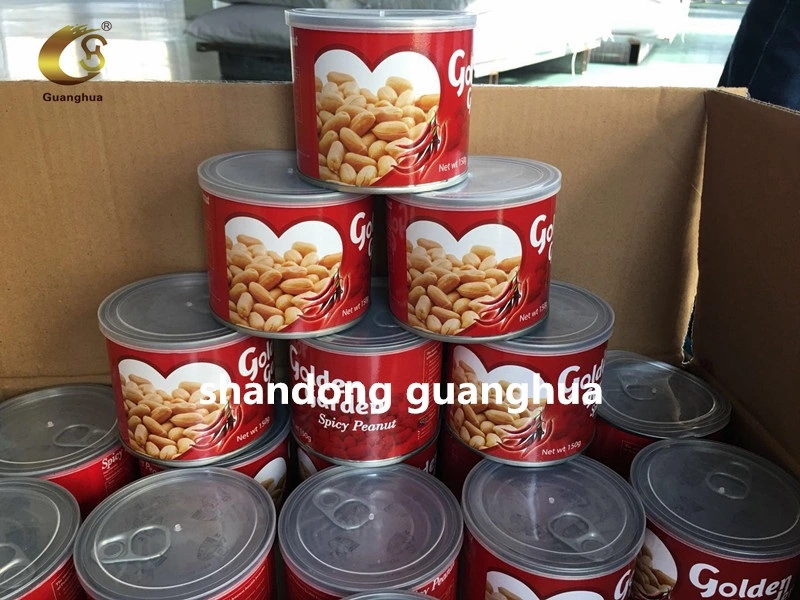 Delicoue Healthy Hot Sale Spicy Salted Fired Oil Roasted Peanut Kernels 185g Per Tin