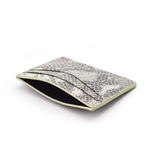 Custom Logo Durable Leather Python-skin Card Holder