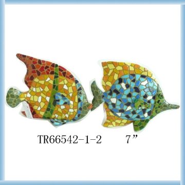 Polyresin mosaic fish decoration