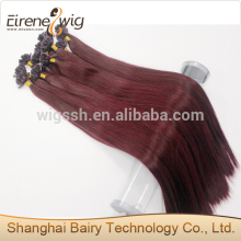 Eirene hot burgandy remy Brazilian nail tip/U tip hair extensions