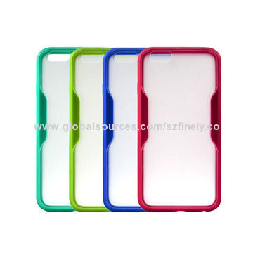 PC and TPU Mobile Phone Case for iPhone 6, Double Injection, Clear PC and TPU Case
