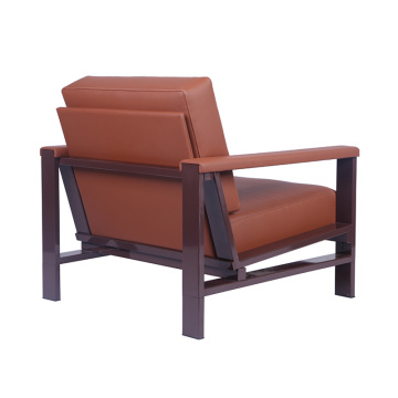 Strong Metal Frame Leather Armchair