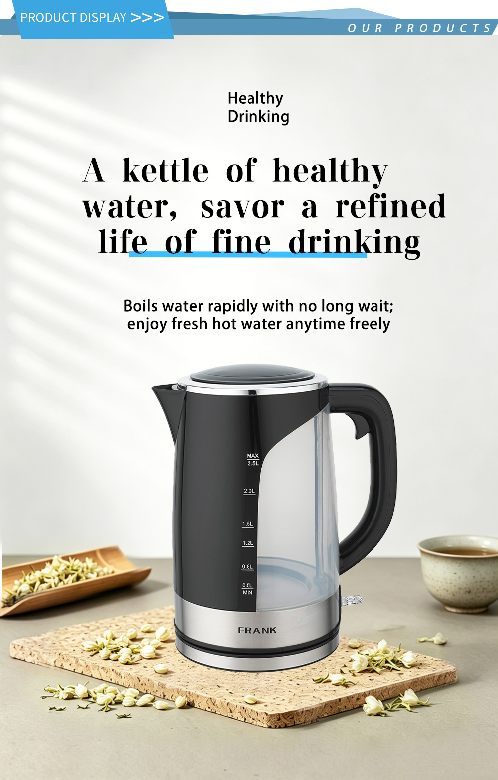 غلاية ستانلس ستيل 304 FK-1816 304 stainless steel kettle FK-1816
