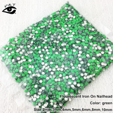 3MM fluorescent neon green studs fluo color nailhead hotfix metal studs