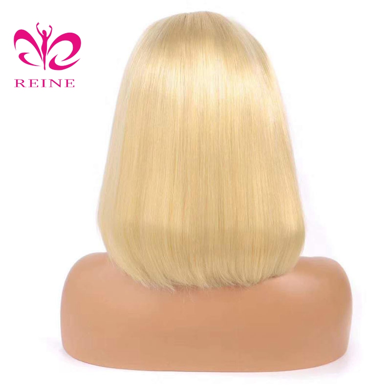 European Remy 613 Blonde lace frontal bob double drawn human hair wig, wholesale popular brazilian human hair ear to ear  wig