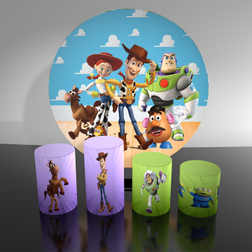 Toy Story round party backdrop cover for kids