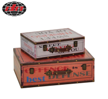 Set of Three PU Covered Wooden Box