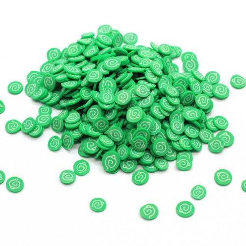 Großhandel Polymer Mini Runde 5mm weiche Polymer Clay Scheiben Hübsches Design Perle Grün Wirbel Weiche Ton Scheiben 500g / Beutel für DIY