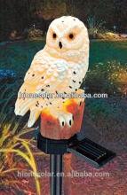 resin solar owl light stake/ owl led stake light/ solar garden stick light