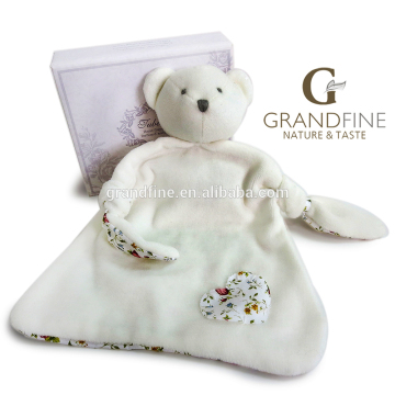 100% cotton white bear baby bib velvet baby comforter My child doll with EN71 test report and CE mark and Reach docs                        
                                                Quality Choice