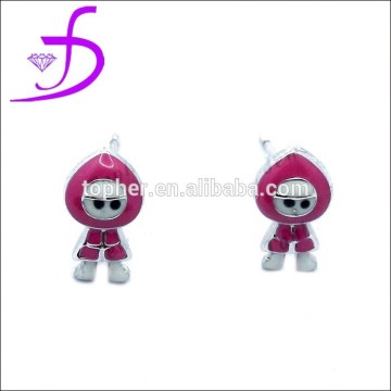 Enamel lovely children ear stud in silver925