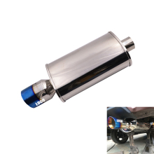 Universal Stainless Auto Car Muffler Performance Racing Exhaust with Burnt Blue Tip 2.5
