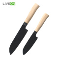 Ash Wood Handle Santoku Conjunto De Facas