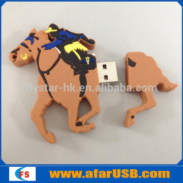 customize rubber PVC horse shape usb flash drive 4GB 8GB 16GB 32GB