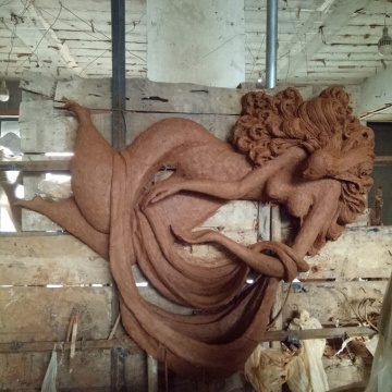 Customize abstract bronze material sculpture on wall decoration