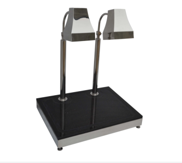 2-Lamp Edged Lamp Shade Square Marble Carving Station