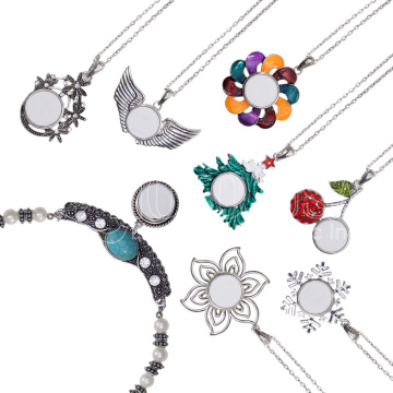 Custom Snap Button Pendant Necklace with Sublimation Design