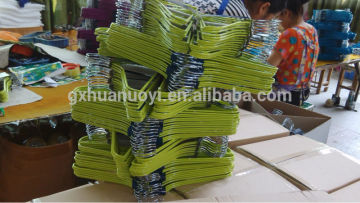 pvc coated metal hanger with green color/colorful hanger/set hanger/PVC coated hanger/hanger in bulk