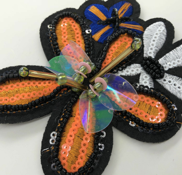 flower handmade bead embroidery patch