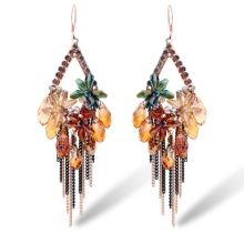 Glass Beaded Crystal Chandelier Bohemia Earrings Fashion Jewelr
