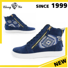 Wholesale Navy Suede Leather High Cut Casual Man Sport Boots Shoes