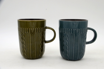 embossed ceramic mugs