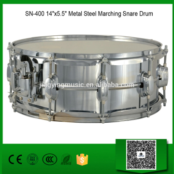 SN-400 14" x5.5" Metal Steel Marching Snare Drum