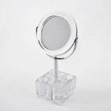 Small Transparent Square Base Acrylic Table Mirror
