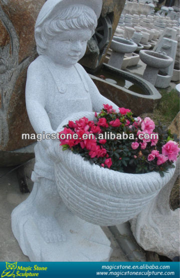 Roman angel statue flower pot