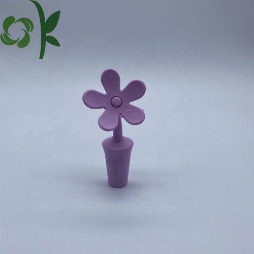 Bouchon de bouteille en silicone à motif de fleurs