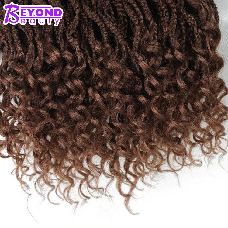 Curly crochet Box braided hair Pre Looped Goddess box braids Wavy Locs crochet hair ombre synthetic braiding Hair curly