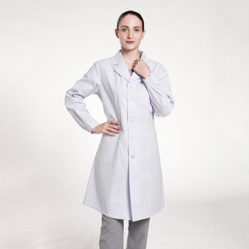 Fluid-Repellent Long Sleeve Medical Coat for Doctors