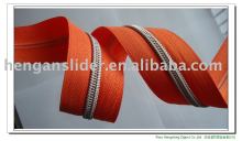 Nylon zipper Silver teeth long chain zipper